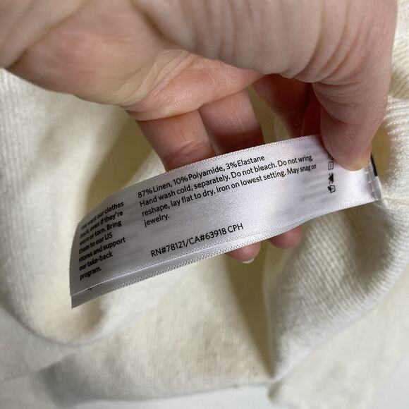 Eileen Fisher Linen Crepe Stretch Top Size XS Ivory - Picture 8 of 9